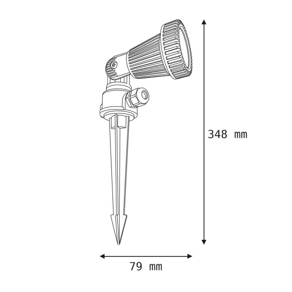 Lampe de jardin avec piquet de terre IP55 résistant aux intempéries