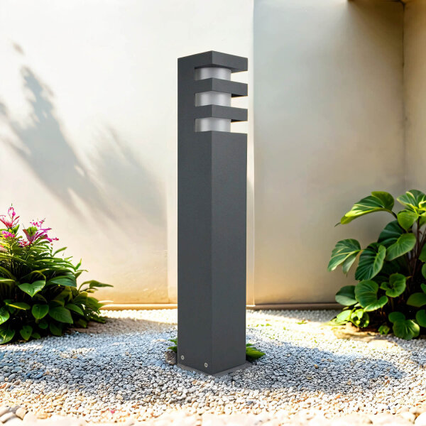 Lampe dextérieur anthracite 50 cm carrée IP54 résistante aux intempéries