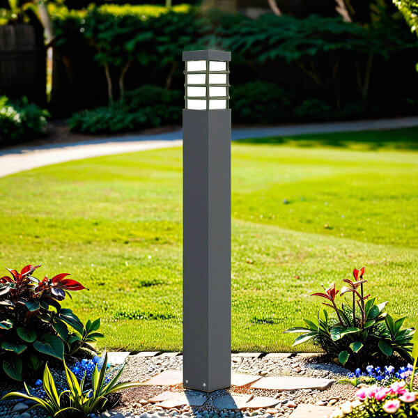Lampe dallée Anthracite carrée 75 cm IP54 E27 Moderne