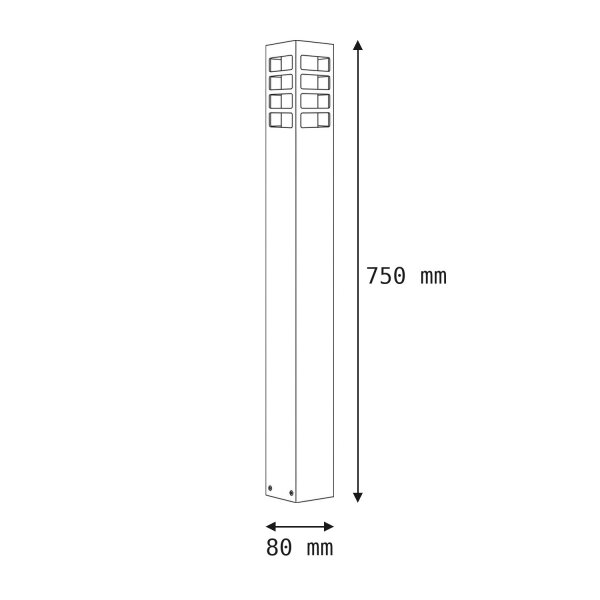 Luminaire dallée angulaire BERINGEN 75cm IP54 résistant aux intempéries