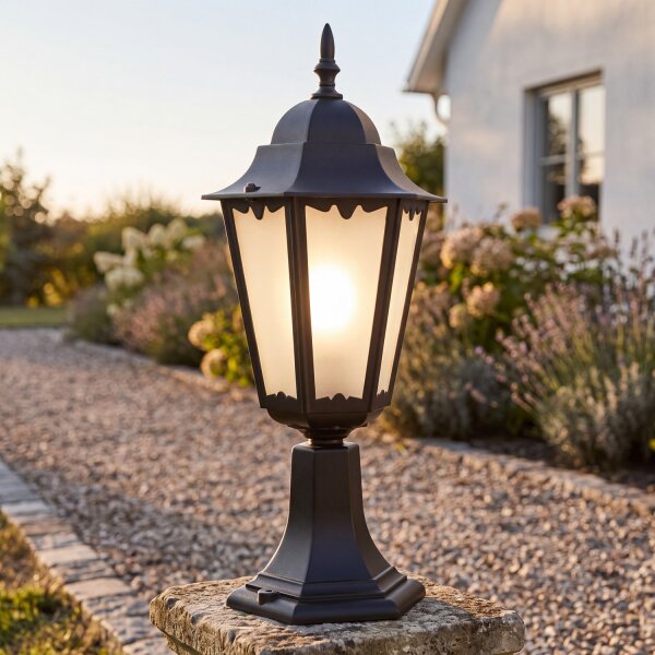 Lampe de socle rustique DILSEN 52cm aluminium verre