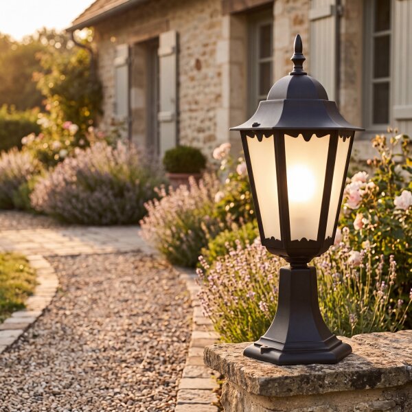 Lampe de socle rustique DILSEN 52cm aluminium verre