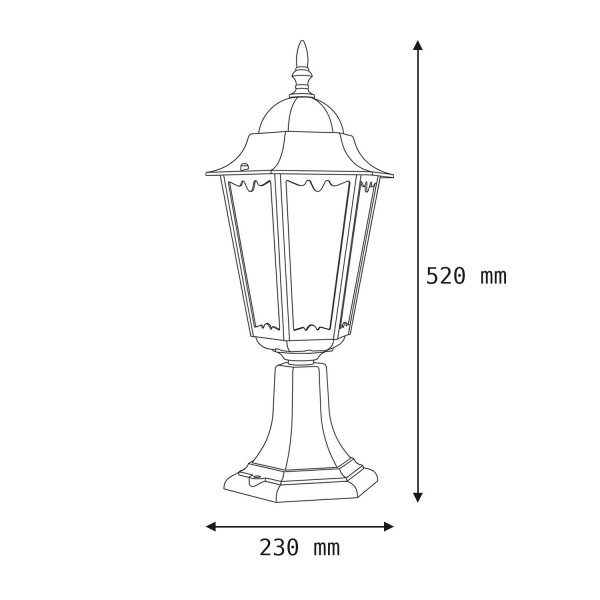 Lampe de socle rustique DILSEN 52cm aluminium verre