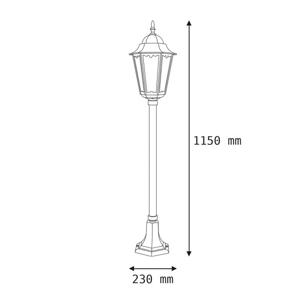 Lanterne de cheminée noire 115cm Rustique Aluminium