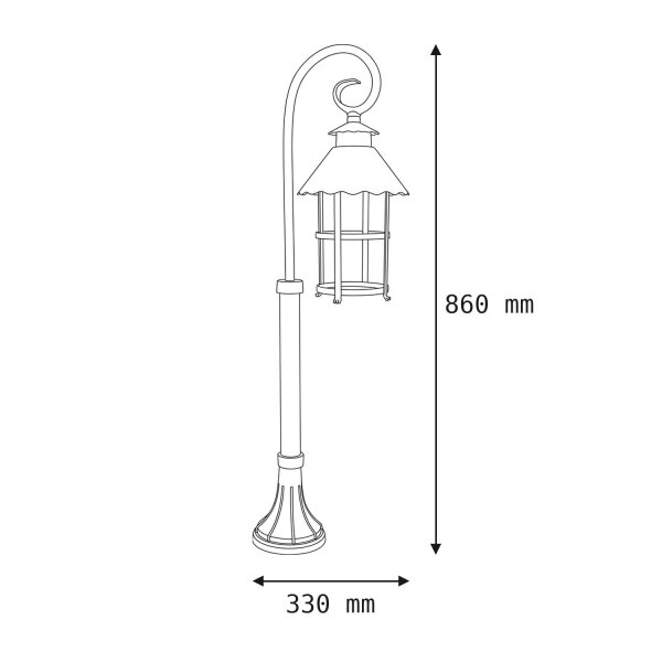 Lampe dextérieur rustique TOURNAI 86cm résistante à la pluie