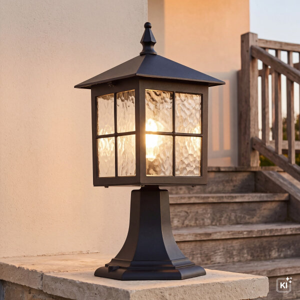 Lampe de socle rustique BAARLE Noir H:45cm E27