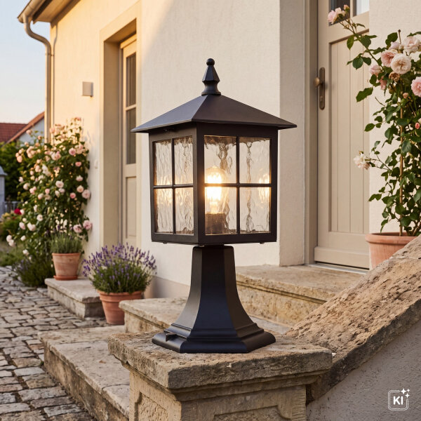 Lampe de socle rustique BAARLE Noir H:45cm E27