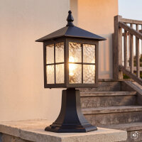 Lampe de socle rustique BAARLE Noir H:45cm E27