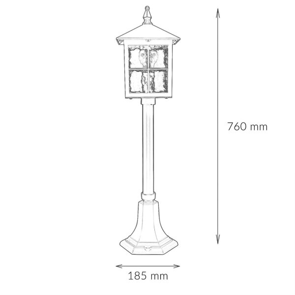Lampe dextérieur BAARLE 76cm noir IP43 aluminium