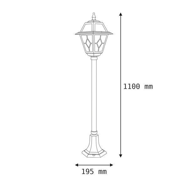 Lampe dallée rustique MERKSEM 110cm IP43 aluminium