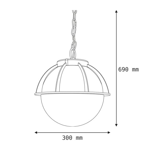 Lampe à suspendre Boule Ø30cm IP43 faible éblouissement E27