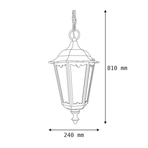 Suspension dextérieur Noir IP43 Rustique DILSEN