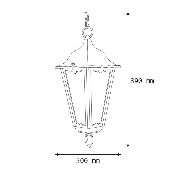Luminaire suspendu rustique extérieur IP43 résistant aux intempéries