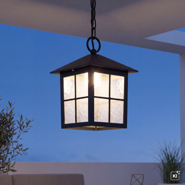 Lampe à suspendre noire extérieure Rustique IP43 BAARLE