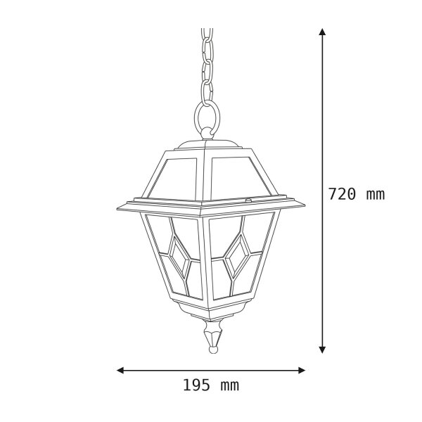 Suspension rustique extérieure aluminium verre IP43