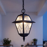 Suspension rustique ext&eacute;rieure aluminium verre IP43