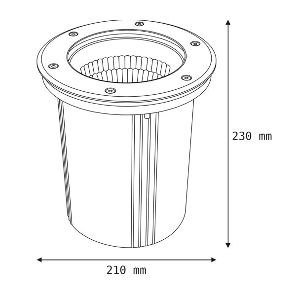 Grand spot encastré Borden extérieur Ø21cm IP67