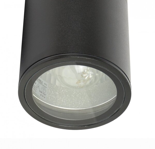 Lampe dextérieur noire plafond IP54 cylindre H:17cm E27
