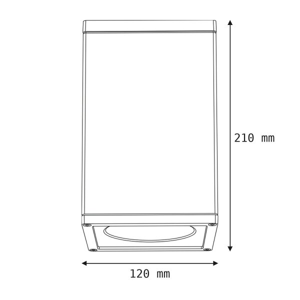 Lampe dextérieur Anthracite IP54 H:21cm E27 Plafonnier