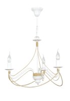 Lustre métal blanc or chaînes 3 flammes E14