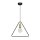 Suspension noire bois m&eacute;tal triangle E27