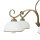 Plafonnier Or Antique Blanc Abat-jour en verre 5 flammes