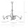 Plafonnier Or Antique Blanc Abat-jour en verre 5 flammes