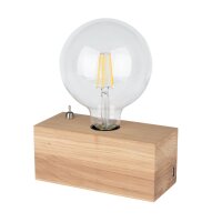 Lampe de table rétro en bois rechargeable USB 8cm...
