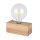 Lampe de table r&eacute;tro en bois rechargeable USB 8cm petite