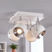 Spot de plafond blanc métal ajustable avec LED...