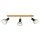 Long spot de plafond bois m&eacute;tal 3 flammes flexible