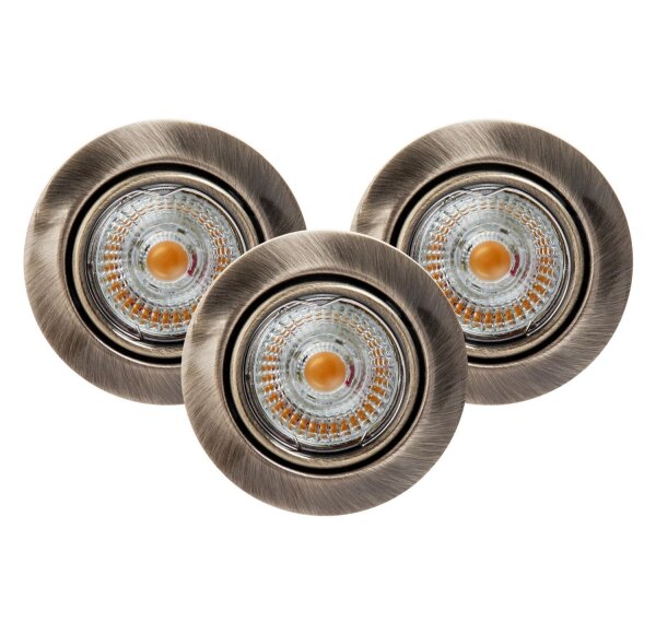 Set de 3 spots encastrables en métal flexible avec LED 320lm