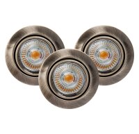 Set de 3 spots encastrables en métal flexible avec...
