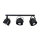 Spot de plafond noir m&eacute;tal 3 flammes E27 Retro