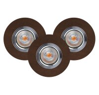 Set de 3 spots encastrables en bois avec LED GU10