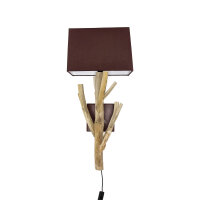 Lampe en bois flotté Mur Tissu Abat-jour Artisanat...