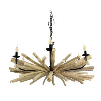Lustre design bois flotté métal fait main...