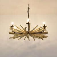 Lustre design bois flotté métal fait main...