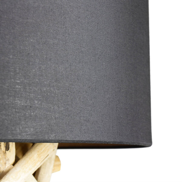 Suspension bois flotté tissu artisanat pièce unique PATTANI