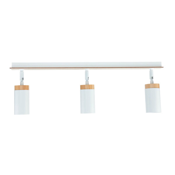 Spot long salon L:72cm blanc avec bois GU10