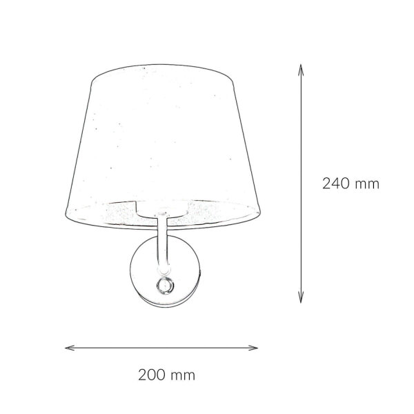 Applique avec interrupteur noir Abat-jour en tissu MAJA