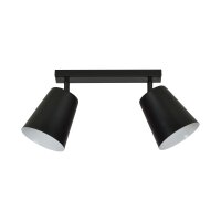 Spot de plafond flexible noir métal 2 flammes