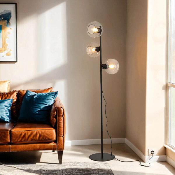 Lampadaire KALETE en graphite 160cm lampe de salon