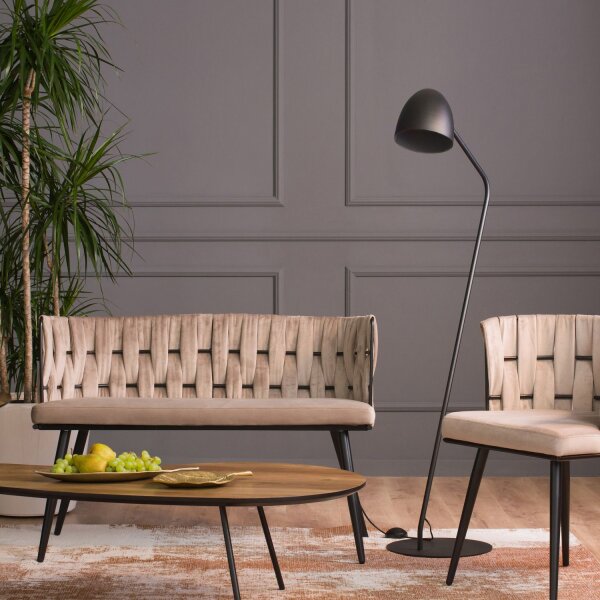 Lampadaire Noir Or 146cm Bureau Canapé Lampe SARE