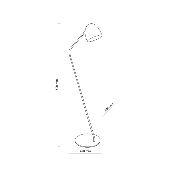 Lampadaire Noir Or 146cm Bureau Canapé Lampe SARE