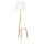 Lampadaire tripode LAMA bois tissu blanc avec tablette