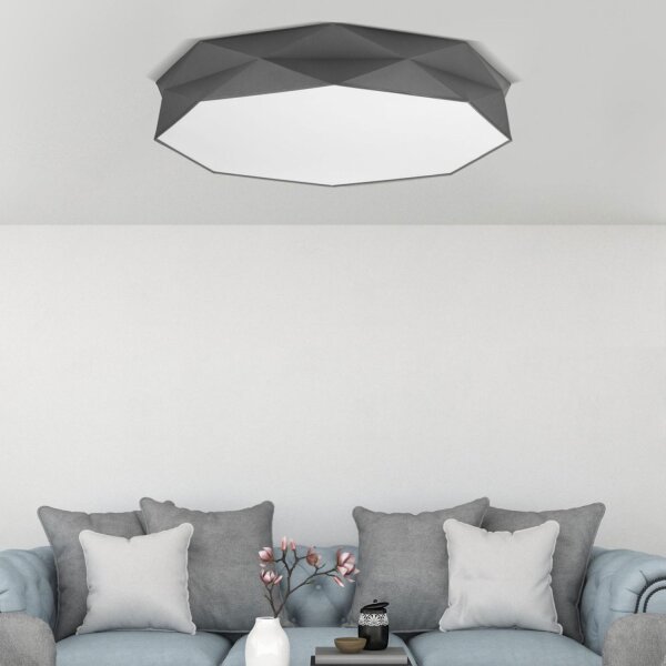 Plafonnier Noir Tissu Prima Salon Lampe