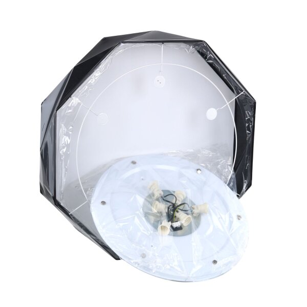 Plafonnier BISO Noir Blanc Tissu Lampe dentrée