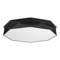 Plafonnier BISO Noir Blanc Tissu Lampe dentr&eacute;e