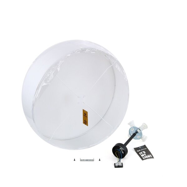 Plafonnier Blanc Chrome Ø60cm Lampe de salon